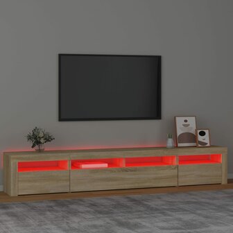 Tv-meubel met LED-verlichting 240x35x40 cm sonoma eikenkleurig 5