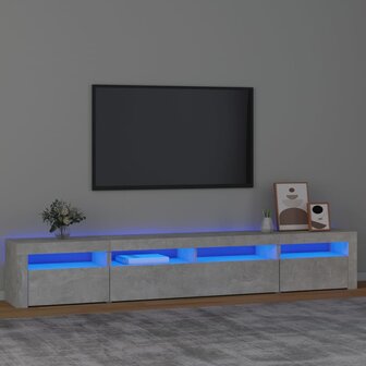 Tv-meubel met LED-verlichting 240x35x40 cm betongrijs 1