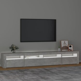 Tv-meubel met LED-verlichting 240x35x40 cm betongrijs 3