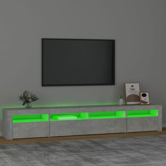 Tv-meubel met LED-verlichting 240x35x40 cm betongrijs 4