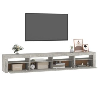 Tv-meubel met LED-verlichting 240x35x40 cm betongrijs 6