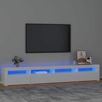 Tv-meubel met LED-verlichting 240x35x40 cm hoogglans wit 1