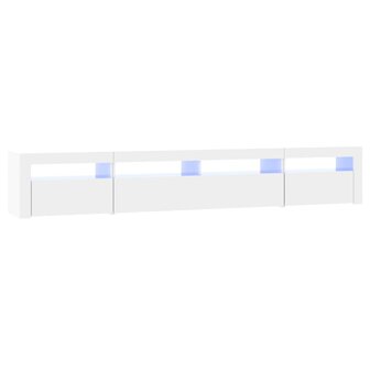 Tv-meubel met LED-verlichting 240x35x40 cm hoogglans wit 2