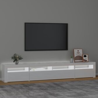 Tv-meubel met LED-verlichting 240x35x40 cm hoogglans wit 3