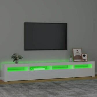 Tv-meubel met LED-verlichting 240x35x40 cm hoogglans wit 4