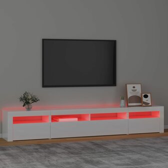 Tv-meubel met LED-verlichting 240x35x40 cm hoogglans wit 5