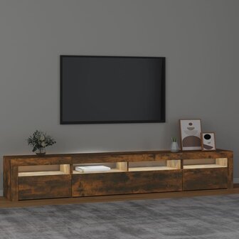 Tv-meubel met LED-verlichting 240x35x40 cm gerookt eikenkleurig 3