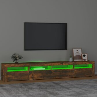 Tv-meubel met LED-verlichting 240x35x40 cm gerookt eikenkleurig 4