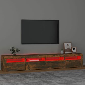 Tv-meubel met LED-verlichting 240x35x40 cm gerookt eikenkleurig 5