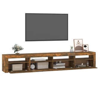 Tv-meubel met LED-verlichting 240x35x40 cm gerookt eikenkleurig 6