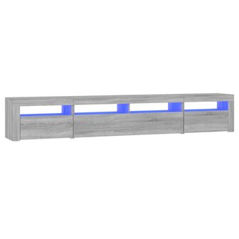 Tv-meubel met LED-verlichting 240x35x40 cm grijs sonoma eiken 2