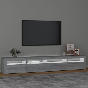 Tv-meubel met LED-verlichting 240x35x40 cm grijs sonoma eiken 3