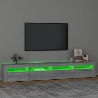 Tv-meubel met LED-verlichting 240x35x40 cm grijs sonoma eiken 4