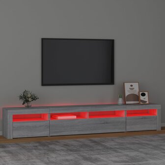 Tv-meubel met LED-verlichting 240x35x40 cm grijs sonoma eiken 5