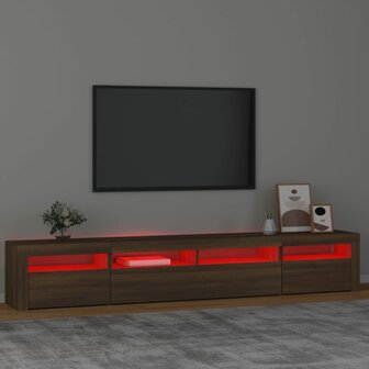 Tv-meubel met LED-verlichting 240x35x40 cm bruin eikenkleur 5