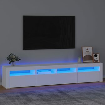 Tv-meubel met LED-verlichting 210x35x40 cm wit 1