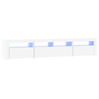 Tv-meubel met LED-verlichting 210x35x40 cm wit 2