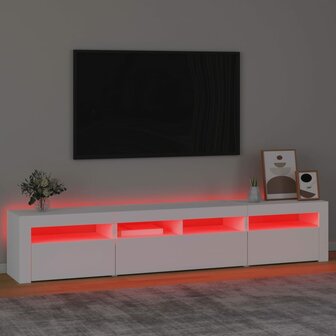 Tv-meubel met LED-verlichting 210x35x40 cm wit 5