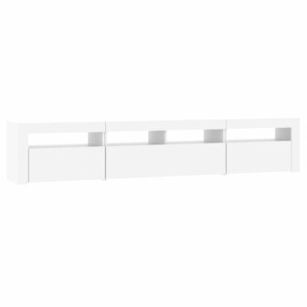 Tv-meubel met LED-verlichting 210x35x40 cm wit 7