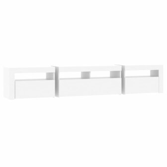 Tv-meubel met LED-verlichting 210x35x40 cm wit 8