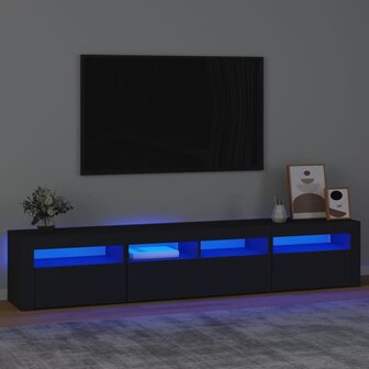 Tv-meubel met LED-verlichting 210x35x40 cm zwart 1