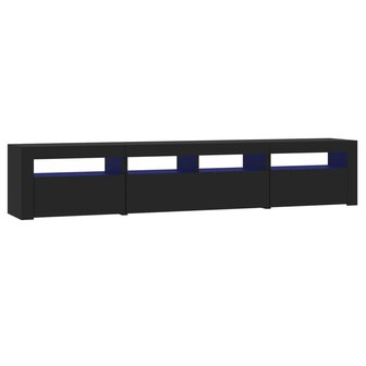 Tv-meubel met LED-verlichting 210x35x40 cm zwart 2