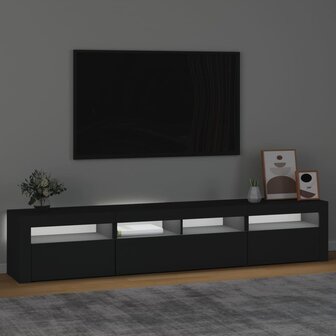 Tv-meubel met LED-verlichting 210x35x40 cm zwart 3