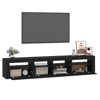 Tv-meubel met LED-verlichting 210x35x40 cm zwart 6