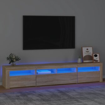 Tv-meubel met LED-verlichting 210x35x40 cm sonoma eikenkleurig 1