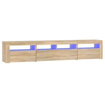 Tv-meubel met LED-verlichting 210x35x40 cm sonoma eikenkleurig 2