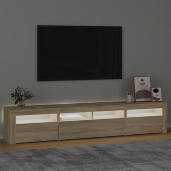 Tv-meubel met LED-verlichting 210x35x40 cm sonoma eikenkleurig 3