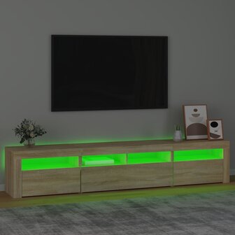 Tv-meubel met LED-verlichting 210x35x40 cm sonoma eikenkleurig 4