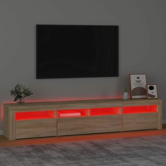 Tv-meubel met LED-verlichting 210x35x40 cm sonoma eikenkleurig 5