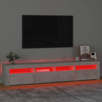 Tv-meubel met LED-verlichting 210x35x40 cm betongrijs 5