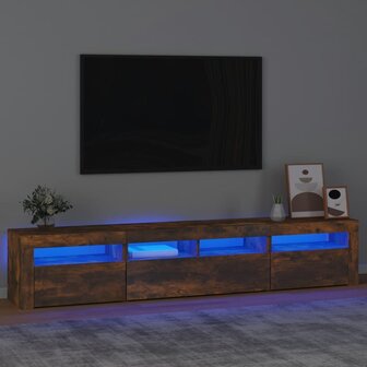 Tv-meubel met LED-verlichting 210x35x40 cm gerookt eikenkleurig 1