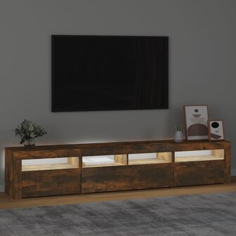 Tv-meubel met LED-verlichting 210x35x40 cm gerookt eikenkleurig 3