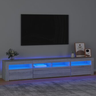 Tv-meubel met LED-verlichting 210x35x40 cm grijs sonoma eiken 1