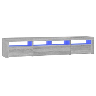 Tv-meubel met LED-verlichting 210x35x40 cm grijs sonoma eiken 2