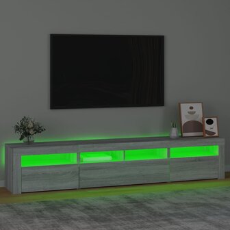 Tv-meubel met LED-verlichting 210x35x40 cm grijs sonoma eiken 4