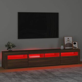 Tv-meubel met LED-verlichting 210x35x40 cm bruin eikenkleur 5