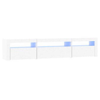 Tv-meubel met LED-verlichting 195x35x40 cm wit 2