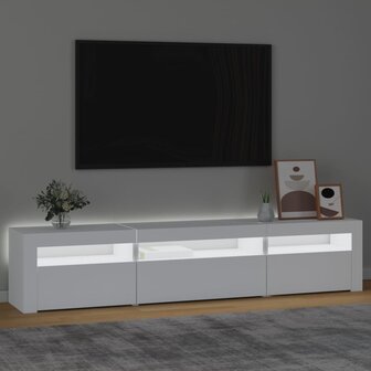 Tv-meubel met LED-verlichting 195x35x40 cm wit 3