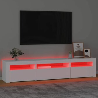 Tv-meubel met LED-verlichting 195x35x40 cm wit 5