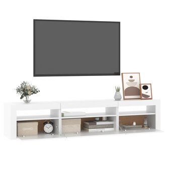 Tv-meubel met LED-verlichting 195x35x40 cm wit 6