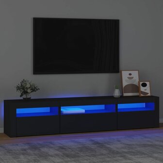 Tv-meubel met LED-verlichting 195x35x40 cm zwart 1