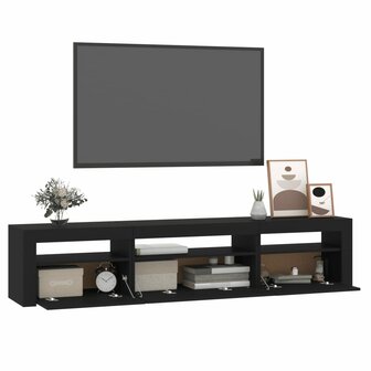 Tv-meubel met LED-verlichting 195x35x40 cm zwart 6