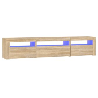 Tv-meubel met LED-verlichting 195x35x40 cm sonoma eikenkleurig 2