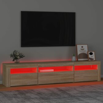 Tv-meubel met LED-verlichting 195x35x40 cm sonoma eikenkleurig 5