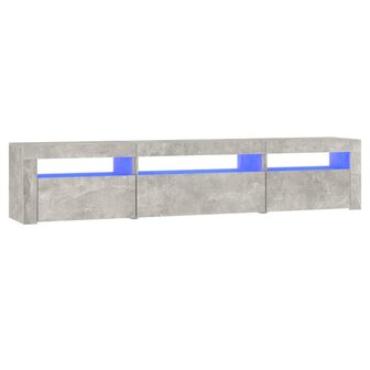 Tv-meubel met LED-verlichting 195x35x40 cm betongrijs 2