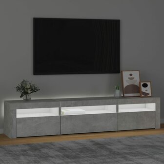 Tv-meubel met LED-verlichting 195x35x40 cm betongrijs 3